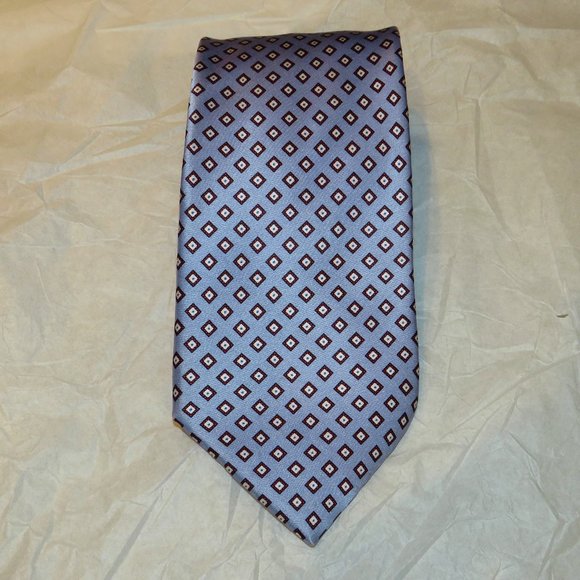 Stefano Ricci Blue Long Diamond Foulard Silk Tie